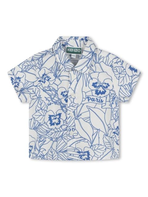 Kenzo Kids floral-print cotton shirt