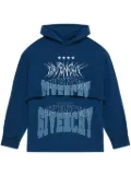 Givenchy logo-print layered cotton hoodie - Blue