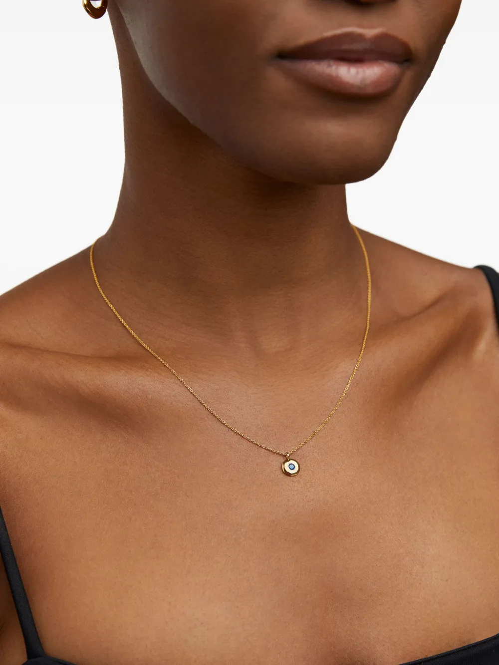 Monica Vinader Round-pendant Necklaces In Brown