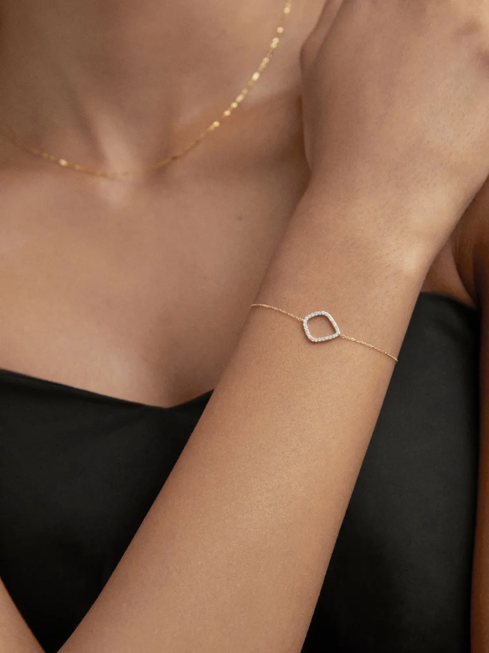 Monica Vinader 14kt Yellow Gold Riva Kite Diamond Bracelet In Gold