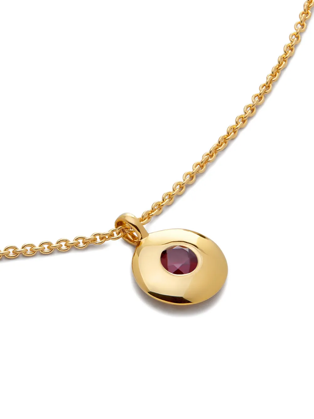 Monica Vinader Crystal-embellishment Round-pendant Necklaces In Brown