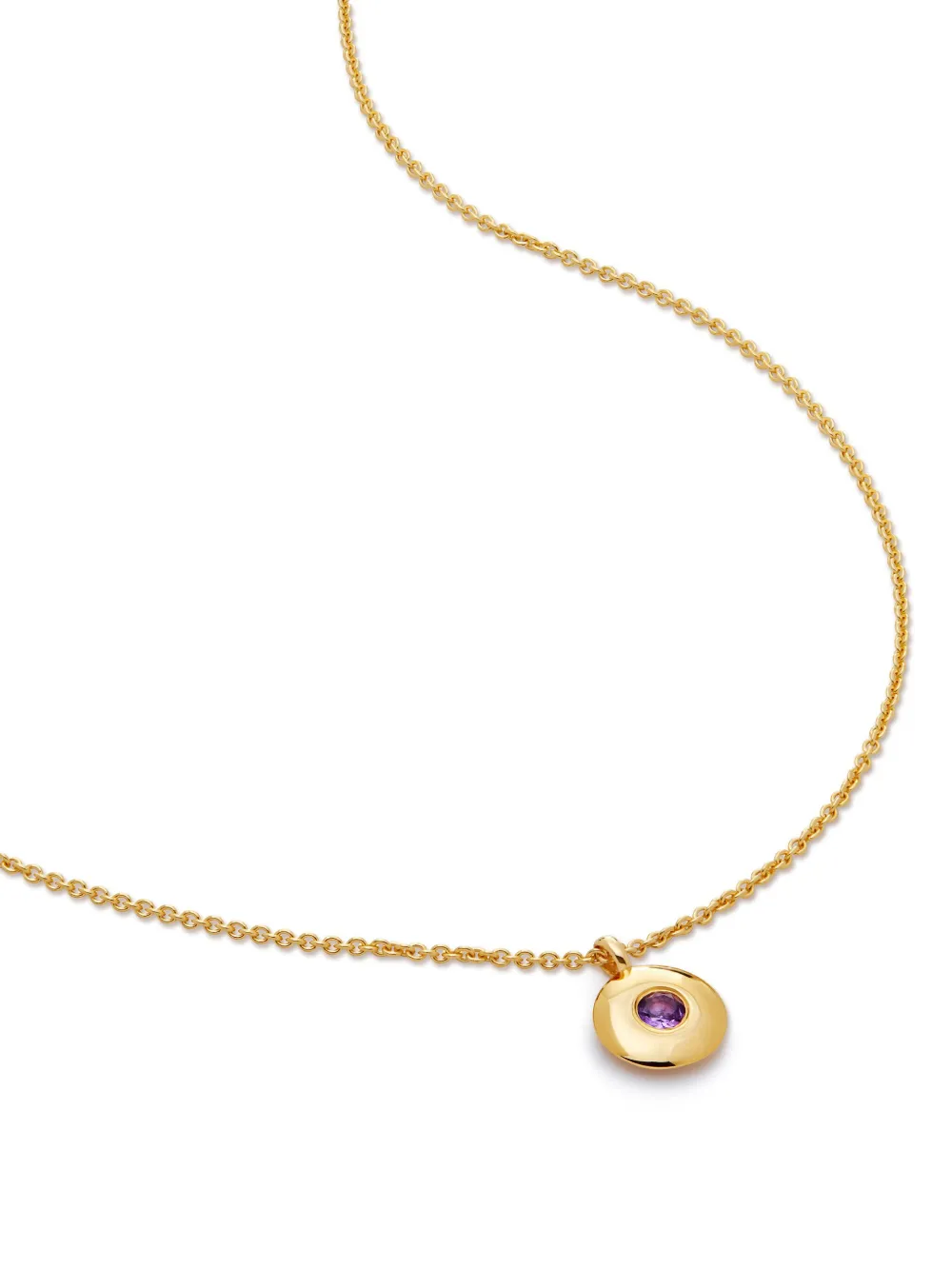 18kt recycled gold vermeil Birthstone amethyst pendant necklace