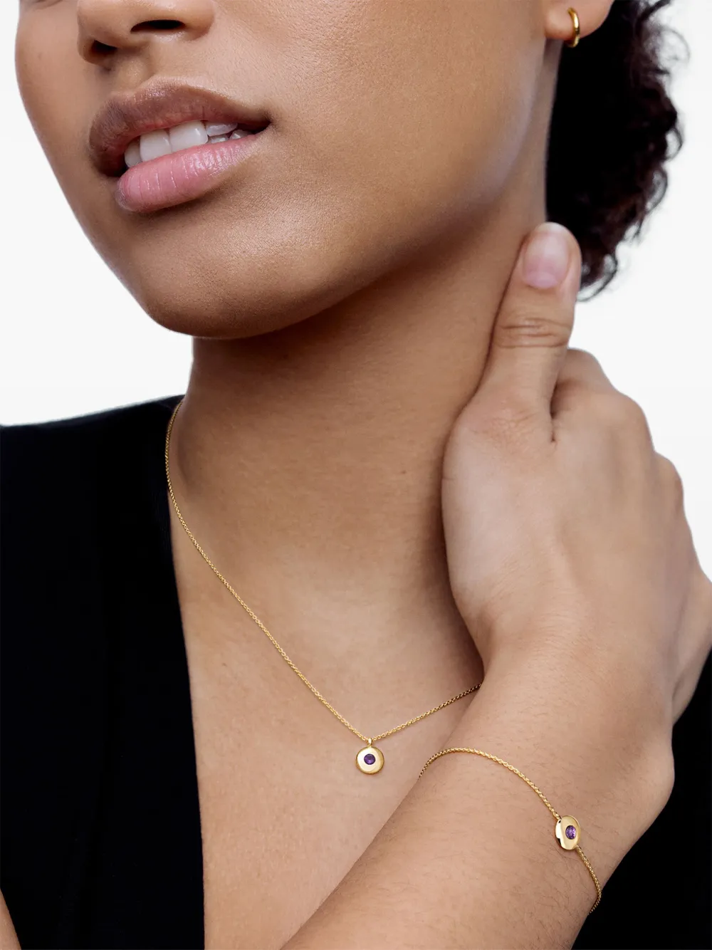 Monica Vinader Womens Yellow Gold February Birthstone 18ct Yellow Gold-plated Vermeil Sterling-silve In 金色