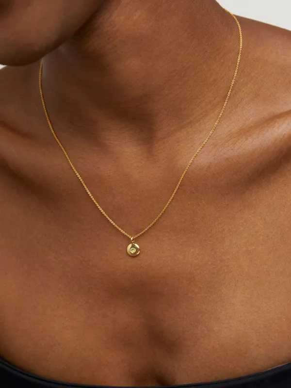 Monica Vinader Birthstone ペリドット ペンダントネックレス