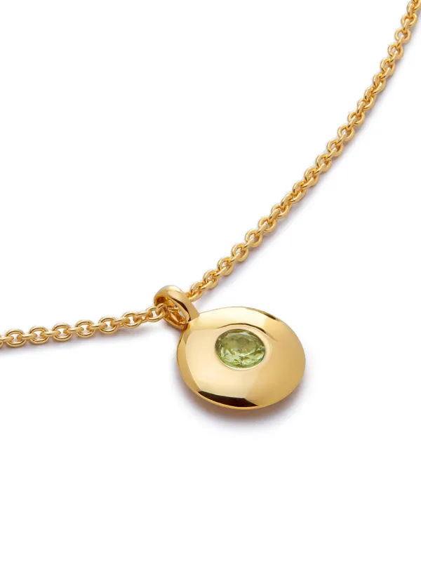 【Monica Vinader】誕生日石 ネックレス Monica Vinader Birthstone ペリドット ペンダントネックレス