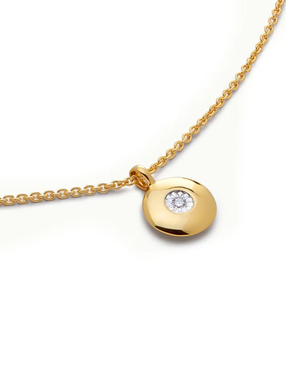 Monica Vinader 18kt Goldhalskette Mit Diamanten In Gold