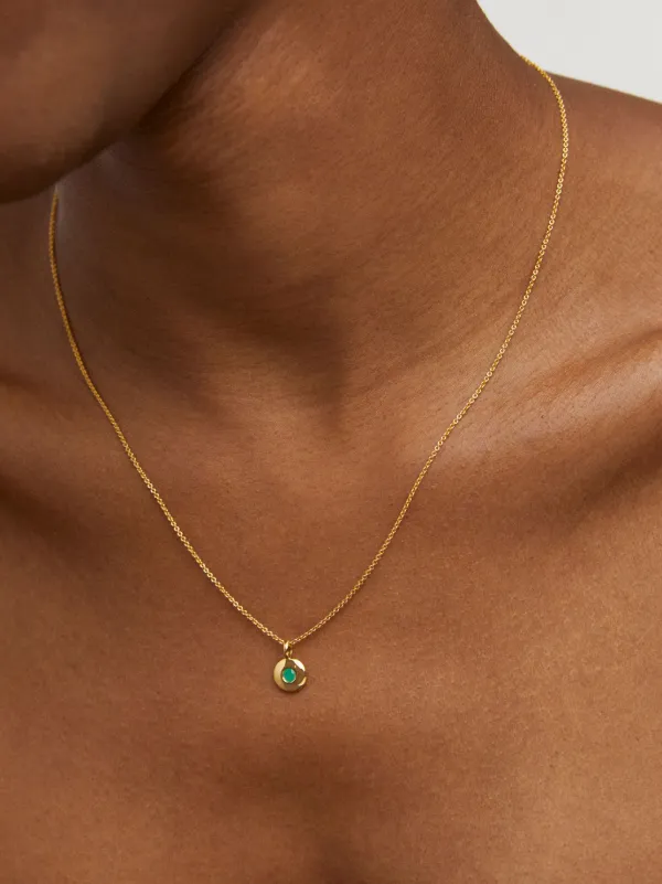 Monica Vinader 18kt Recycled Gold Vermeil Birthstone Emerald