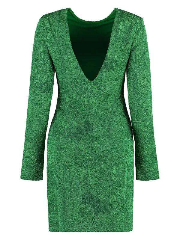 givenchy green dress floral-jacquard Lurex Minidress | Dresses-ows