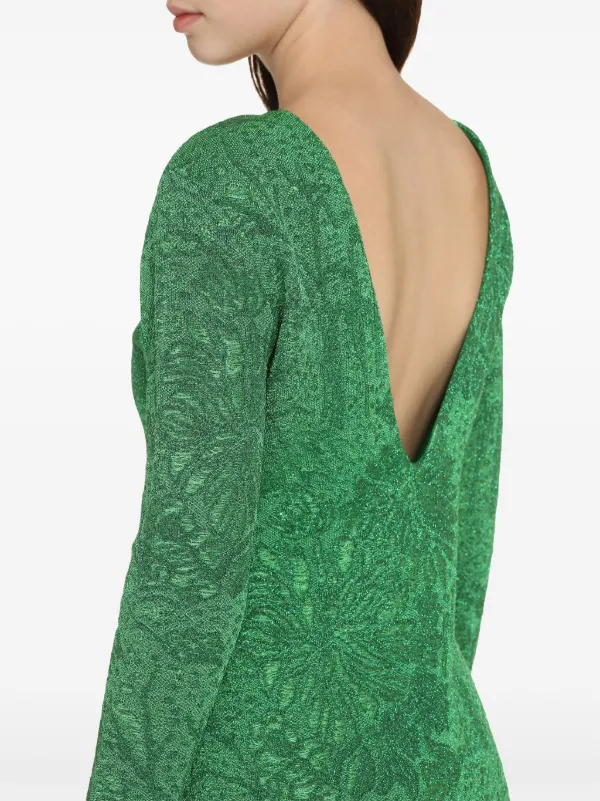 Givenchy floral-jacquard Lurex Minidress | Green | FARFETCH