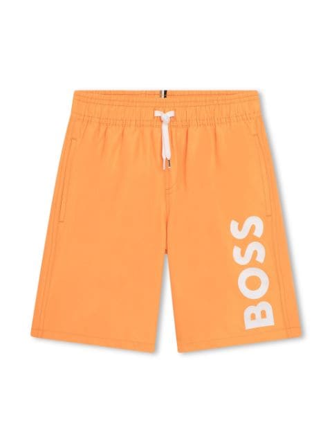 BOSS Kidswear logo-print drawstring-waistband swim shorts