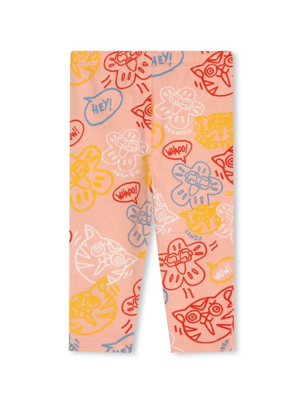 Shop Kenzo Graphic-print Cotton Leggings In Neutrals