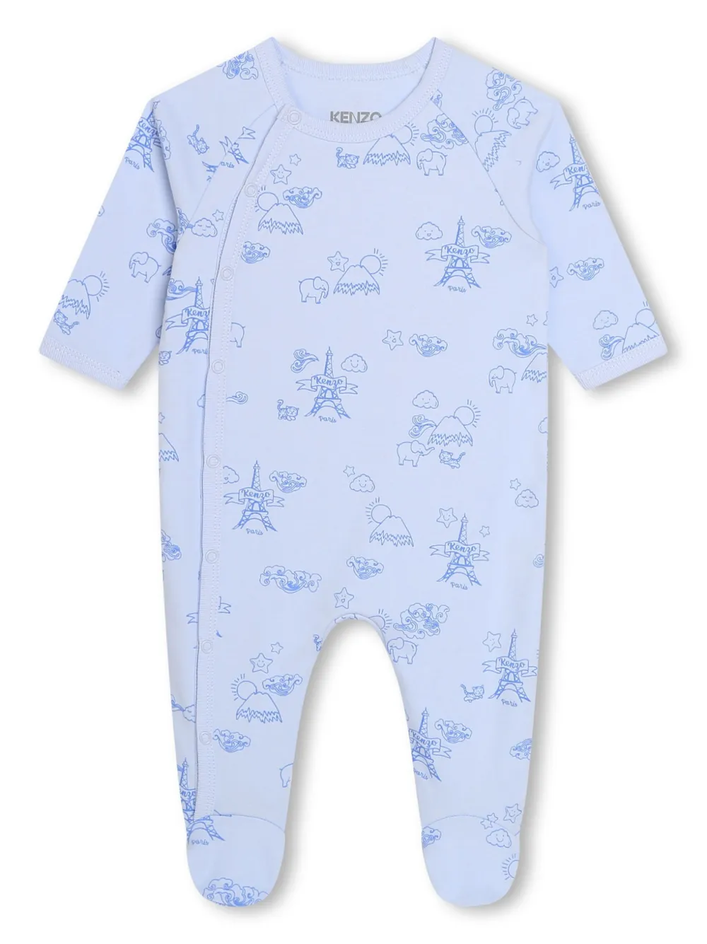 Shop Kenzo Logo-print Babygrow Set (set Of Two) In Blue