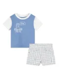 Kenzo Kids graphic-print checked short set - Blue
