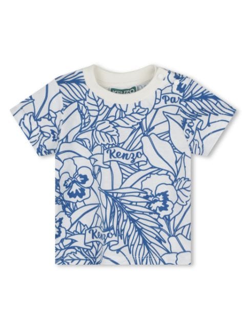 Kenzo Kids t-shirt en coton à fleurs