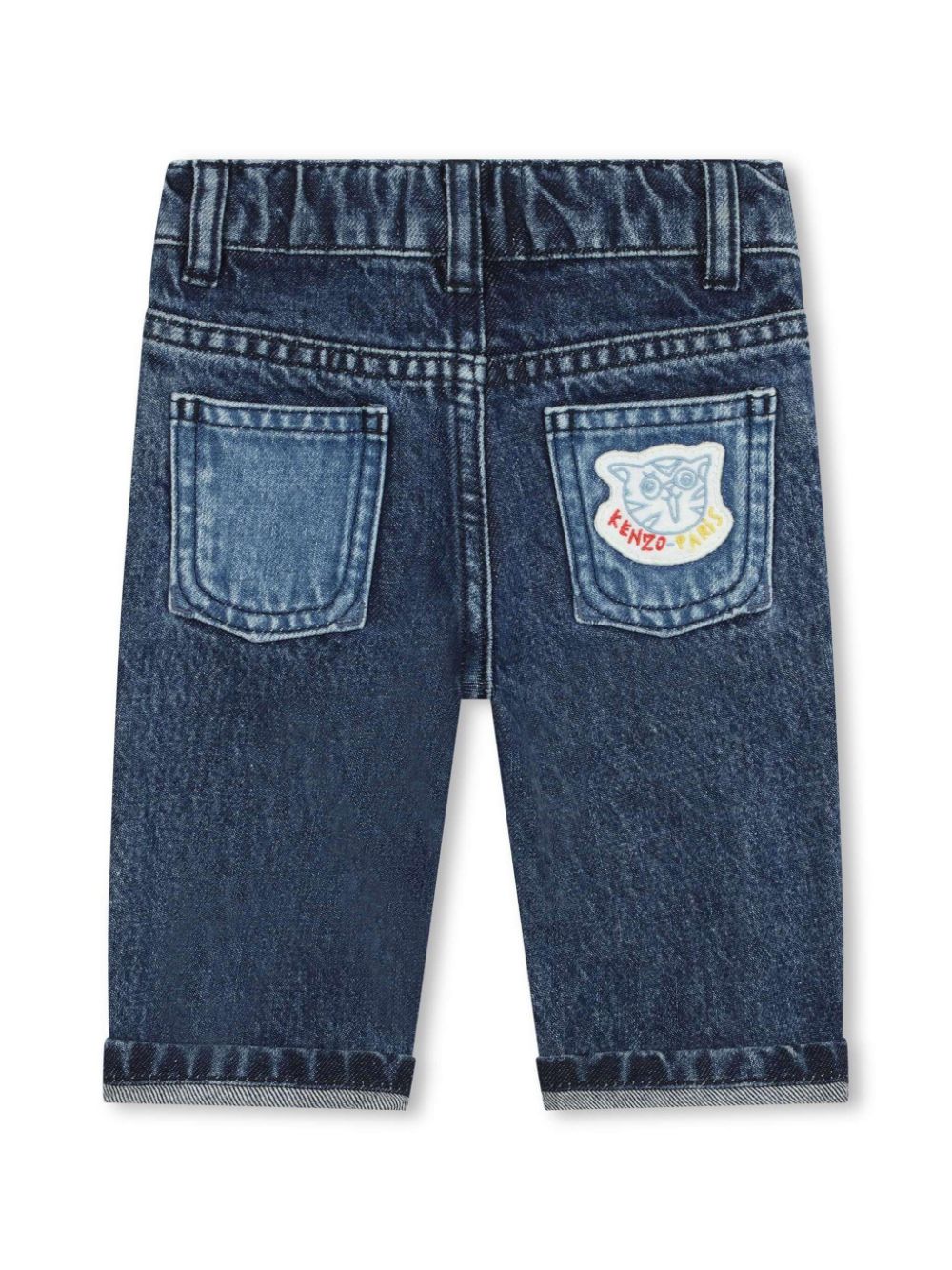 Shop Kenzo Logo-patch Cotton Jeans In Blue