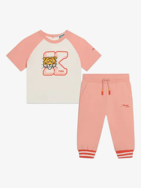 Kenzo Kids logo-print two-tone tracksuit set