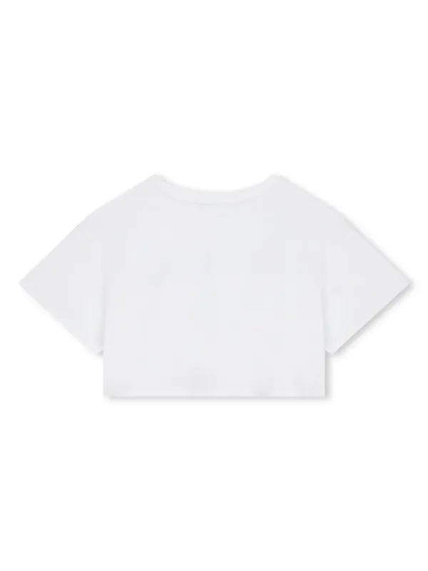 本当に信頼出来る店 Marc Jacobs FARFETCH | White | T-shirt Cropped logo-print Kids トップス