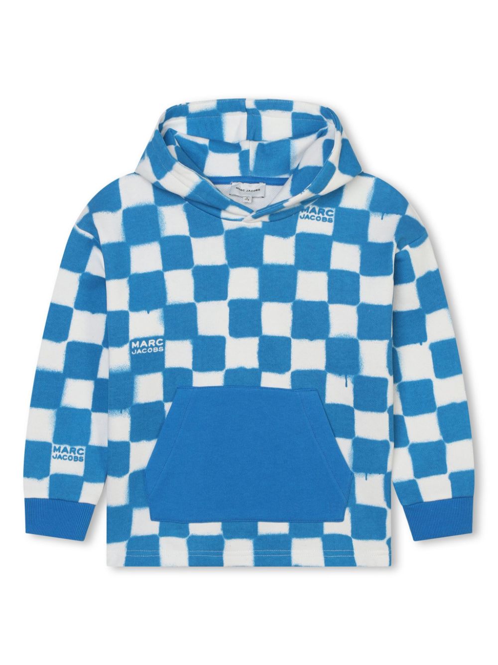 Marc Jacobs Kids checked cotton hoodie - Blu