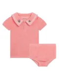 Kenzo Kids logo-embroidered terry-cloth dress set - Pink