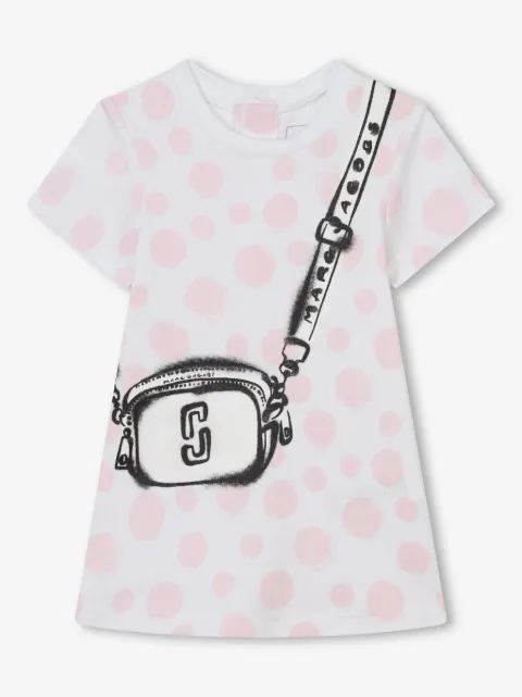 Marc Jacobs Kids vestido con estampado trompe l'Oeil