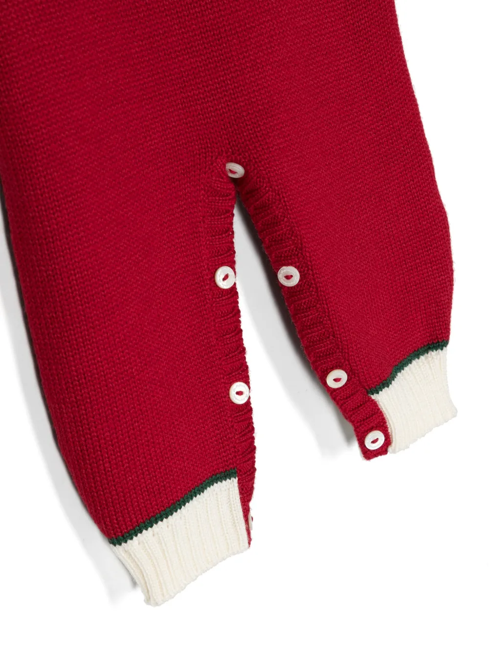 Slogan-Embroidered Knitted Romper