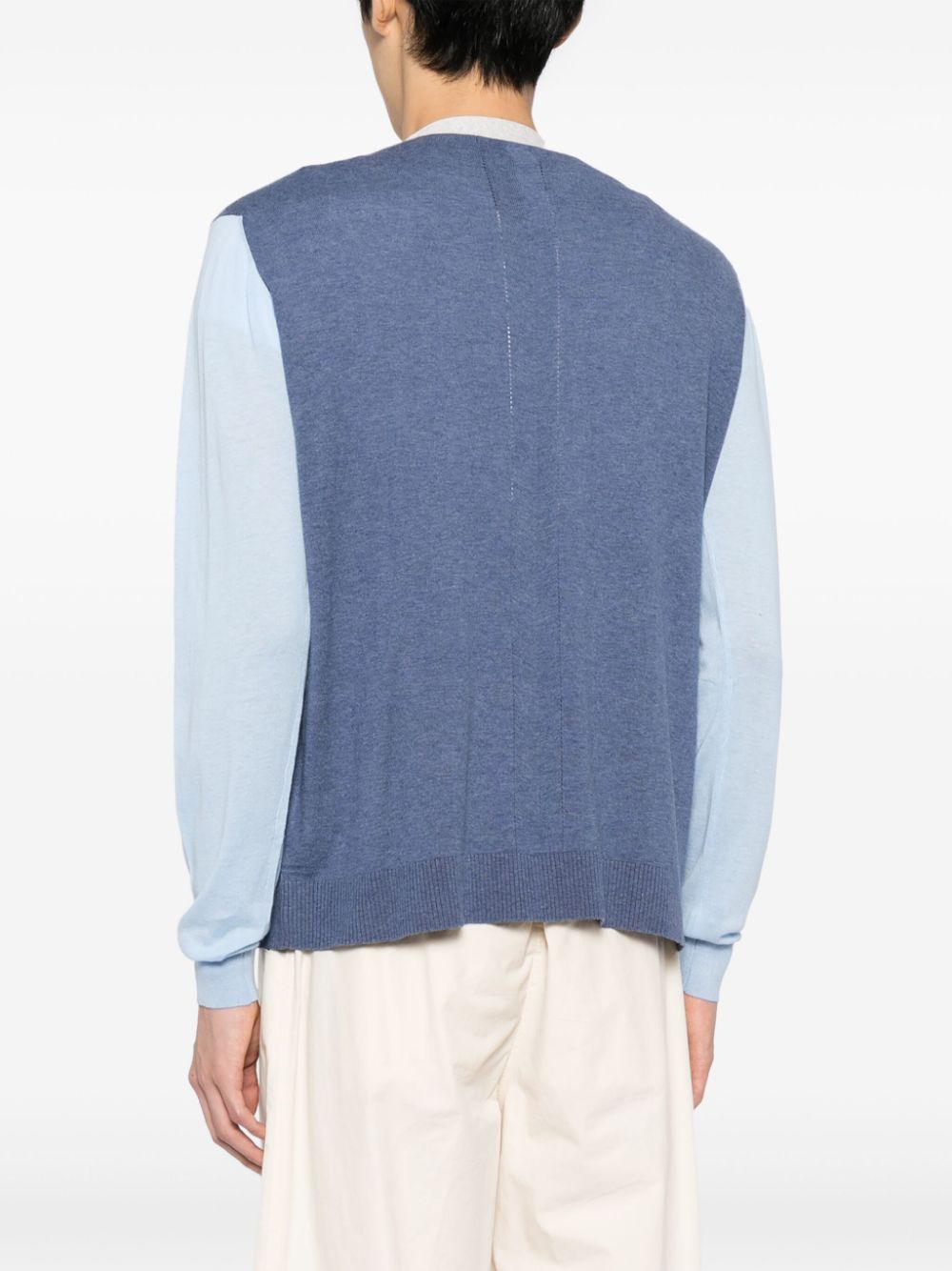 Shop Private Stock The Harold Colour-block Cardigan In Blue