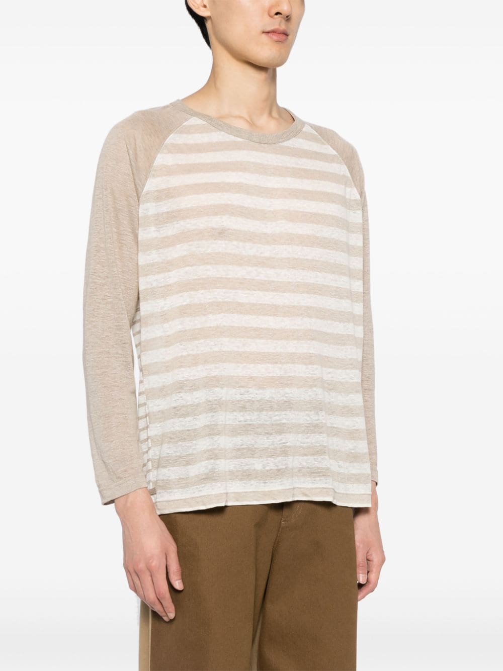 Shop Private Stock Striped Linen Jumper In Pink