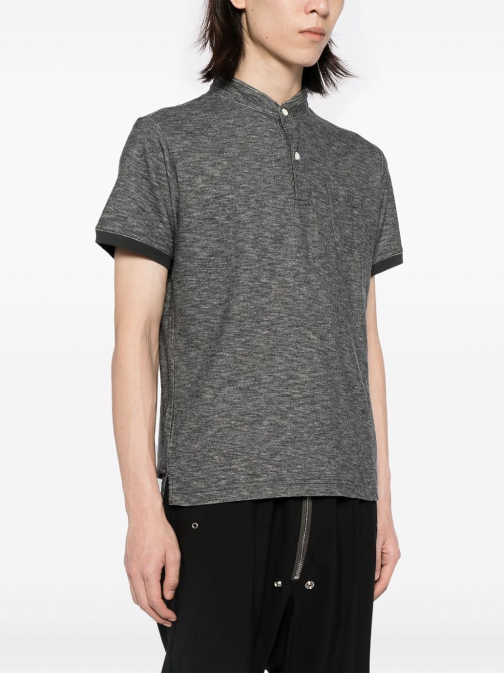 Shop Private Stock The Felix Mélange-effect Polo Shirt In Grey
