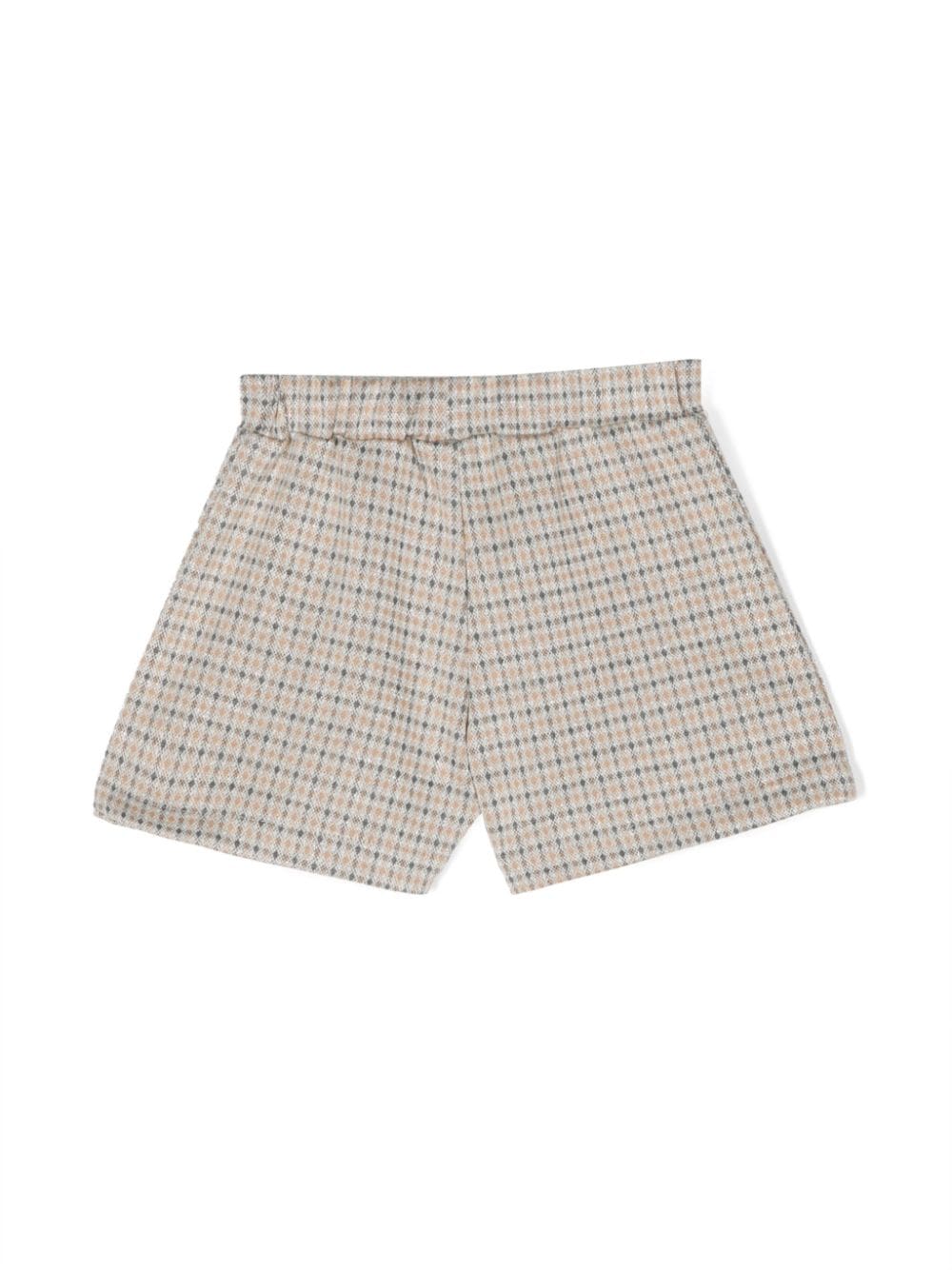 Shop Le Bebé Enfant Argyle-pattern Lurex Shorts In Brown