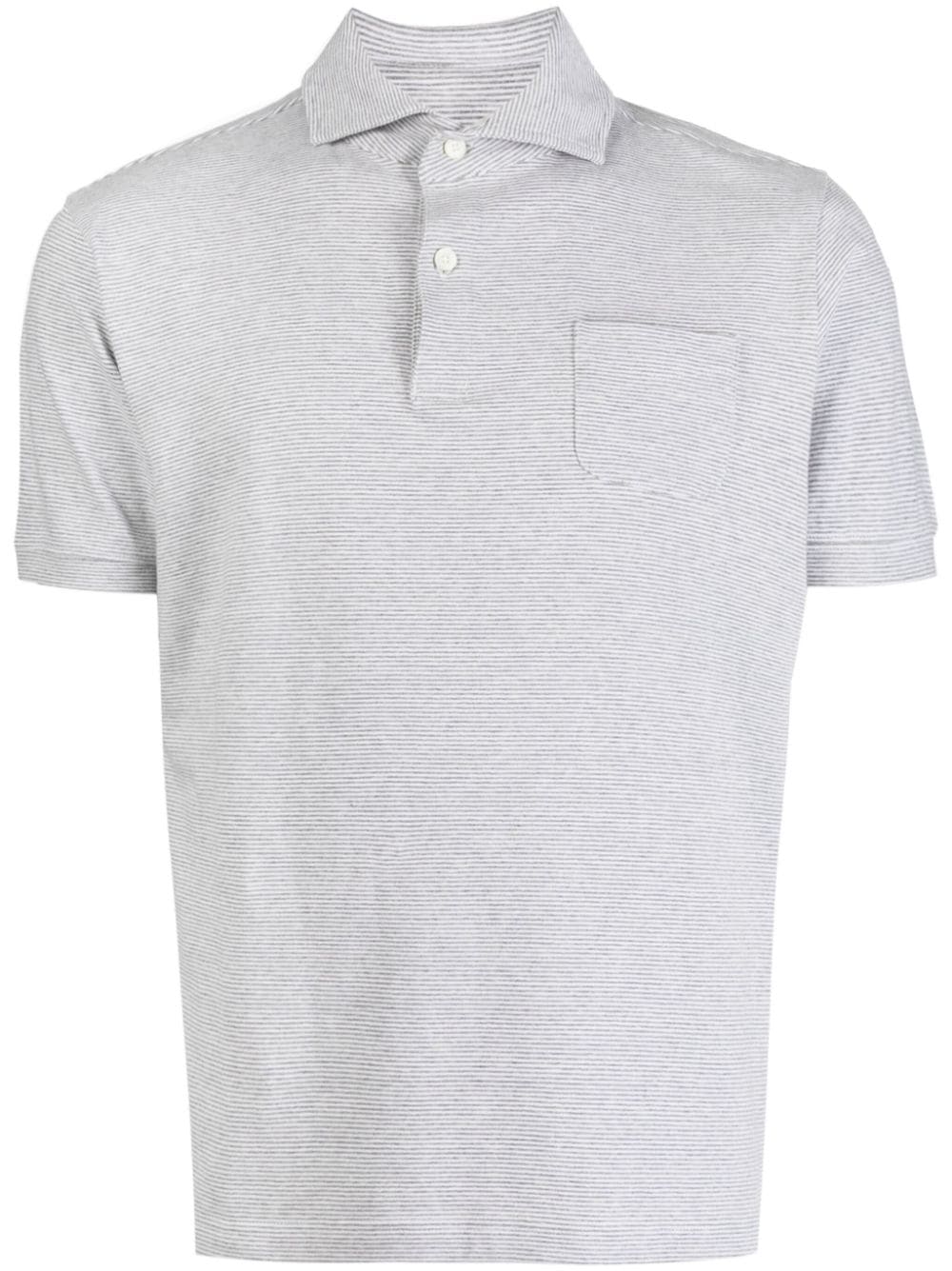 Private Stock The Leopold Striped Polo Shirt In Grey
