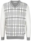 Private Stock The Ivan checked jumper - White
