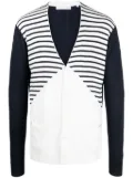 Private Stock The Albert stripe-detail cardigan - Blue