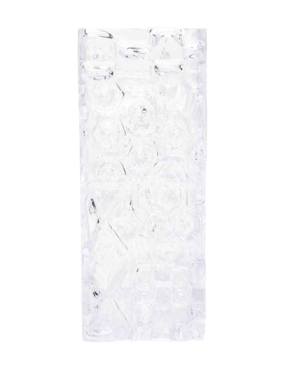 POLSPOTTEN Reliëf glazen vaas (34cm x 16cm) - CLEAR