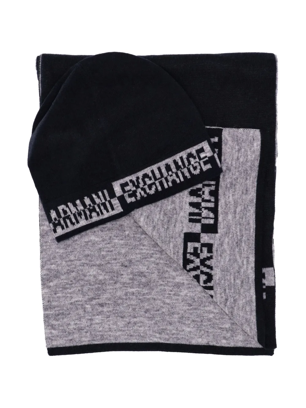 Armani Exchange Intarsia sjaal - Zwart