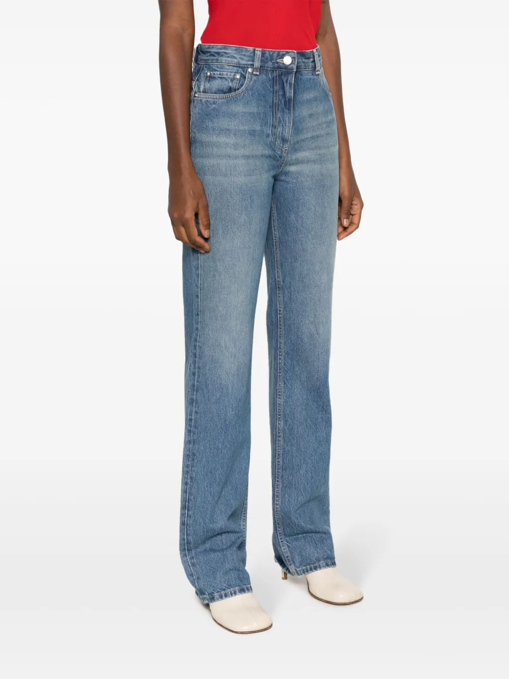 Ferragamo High-rise Straight Jeans In Blue