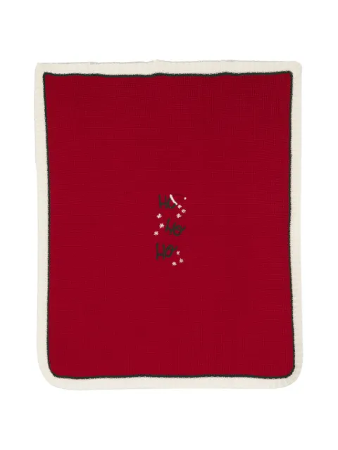 La Stupenderia embroidered-slogan wool blanket