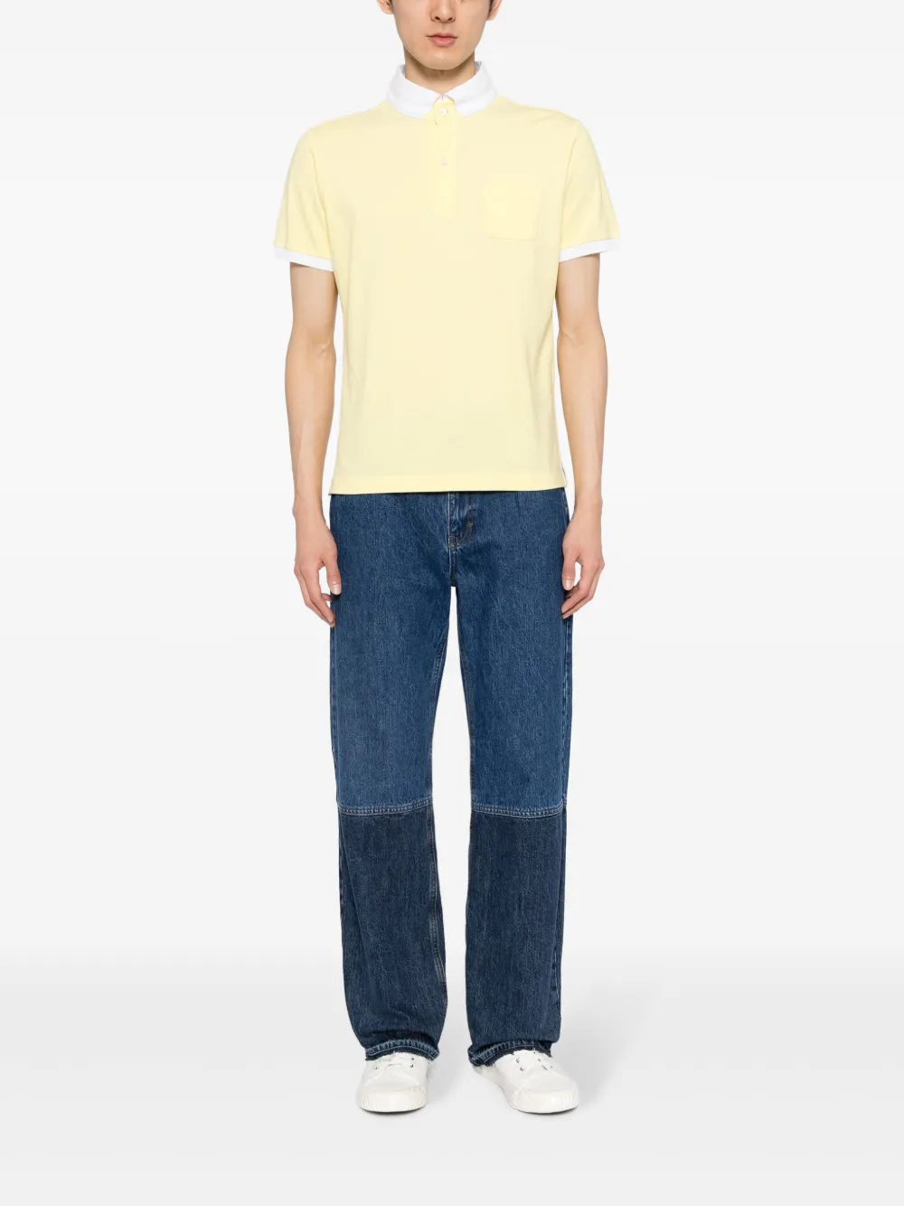 Shop Private Stock Midas Cotton Polo Shirt In Yellow