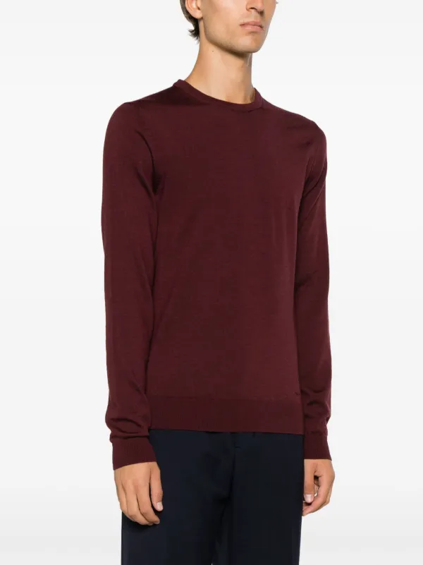 burgundy fine knit jumper