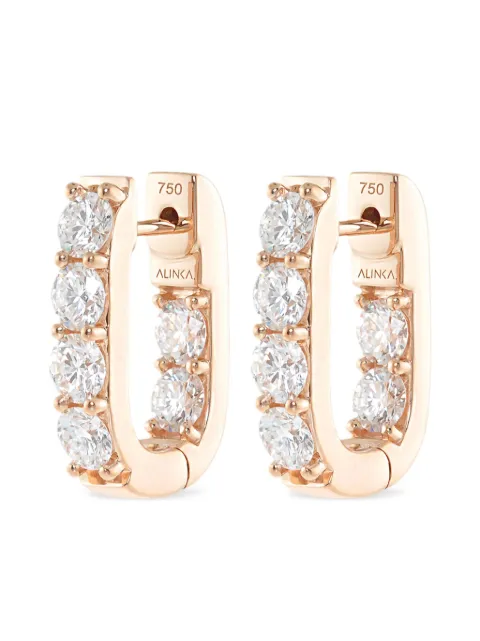ALINKA 18kt rose gold LINKA Grande diamond hoop earrings