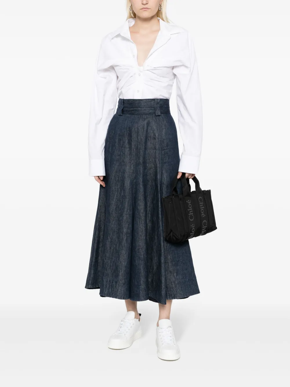 Chloé Woody shopper met geborduurd logo - Zwart