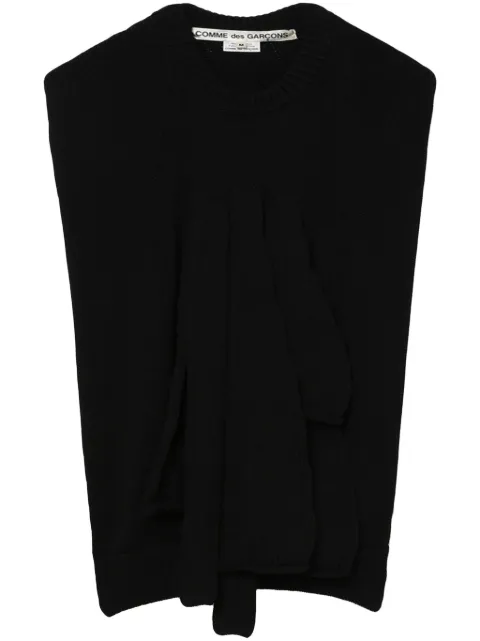 Comme Des Garçons 드레이프 디테일 파인 니트 스웨트셔츠