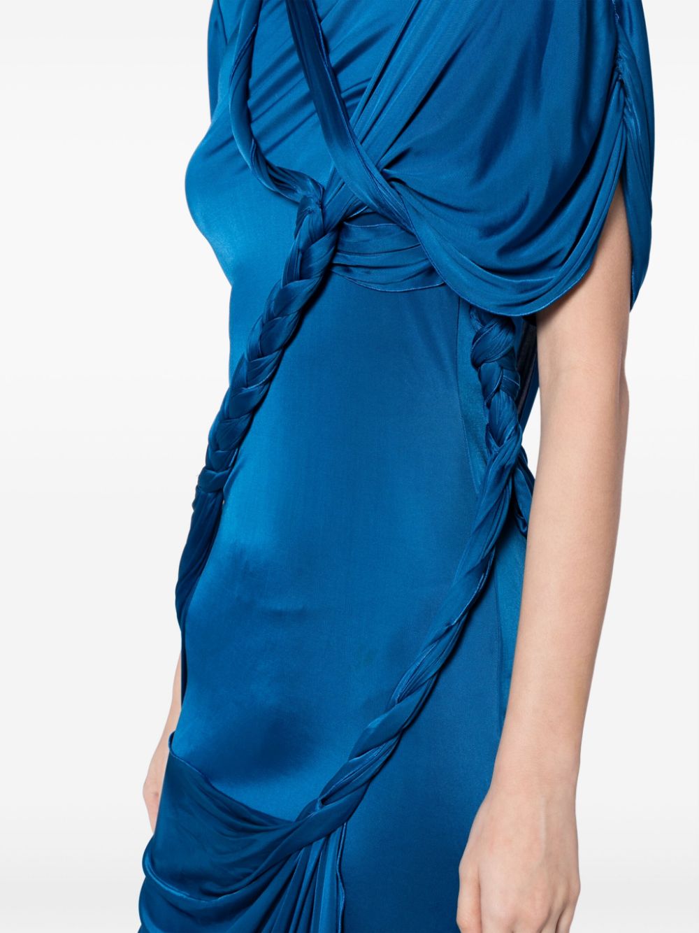 Alexander McQueen 2010s braid-detail draped satin minidress Women