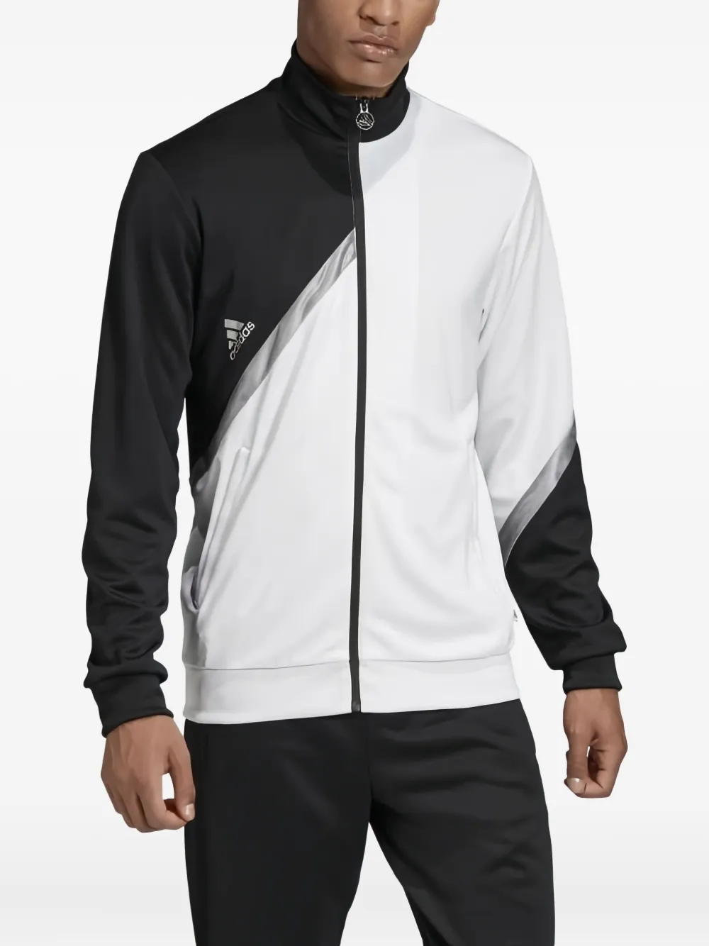adidas diagonal-panel track jacket Wit