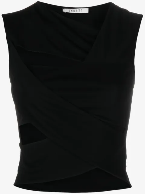 Gauchère asymmetric cutout crop top