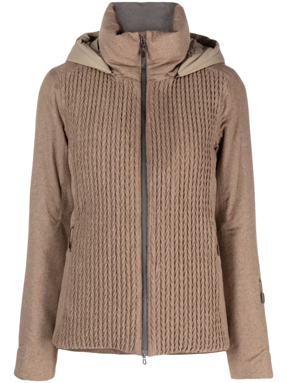 Sease Hooded Cashmere Jacket In Brown