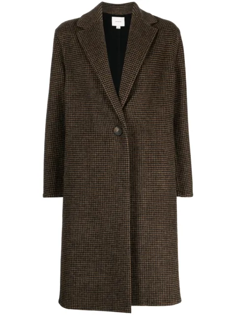 Vince check-pattern single-breasted coat