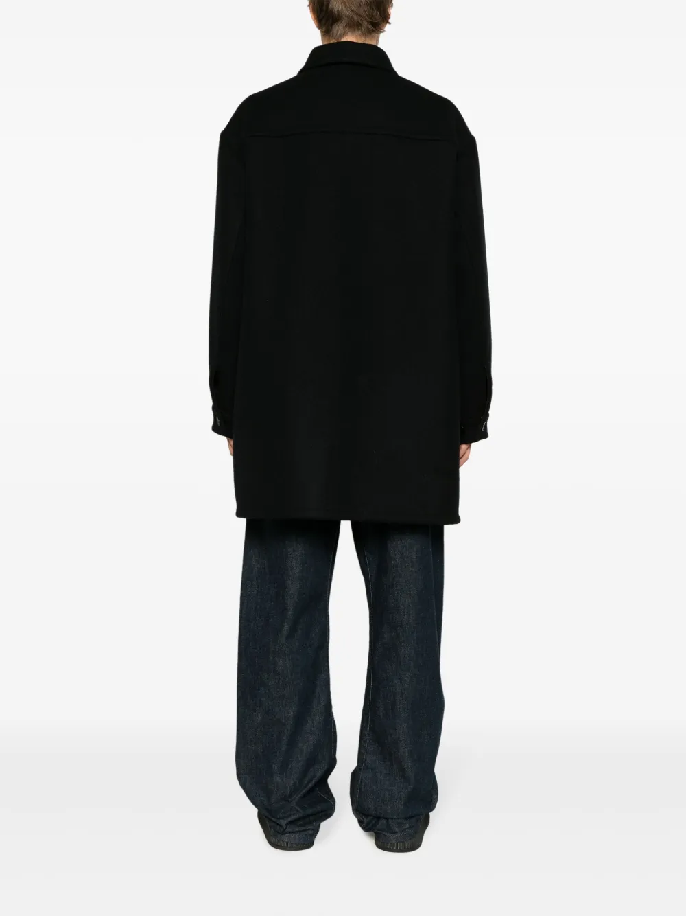 Shop Jil Sander Zip-up Wool Coat In Blue