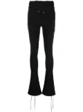 Off-White logo-print lace-up leggings - Black