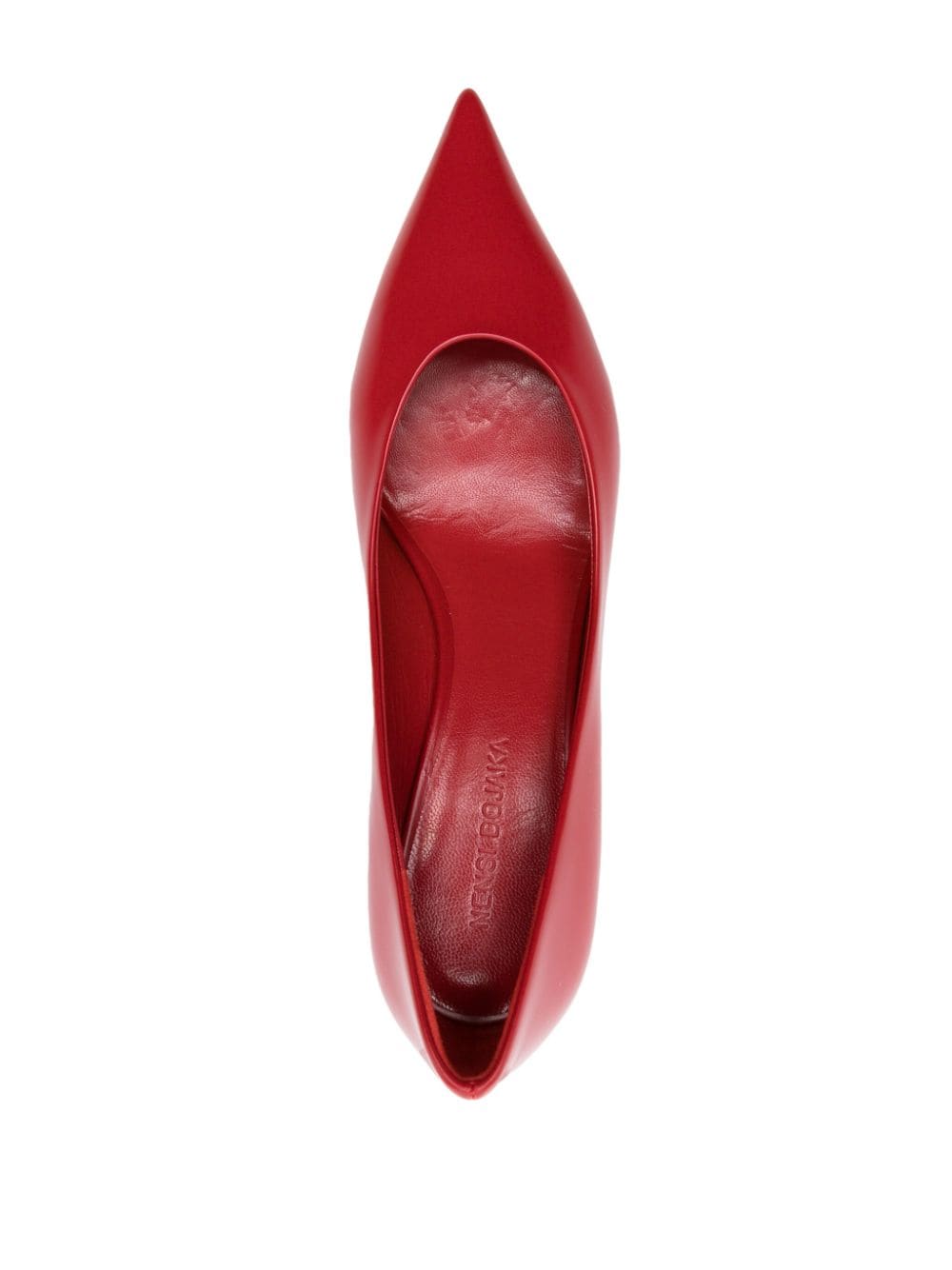 Shop Nensi Dojaka Slanted Heel 65mm Leather Pumps In Red