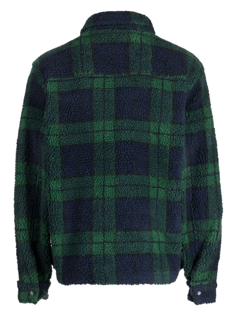 Shop Holzweiler Checkered Recycled Polyester Shirt Jacket In Green